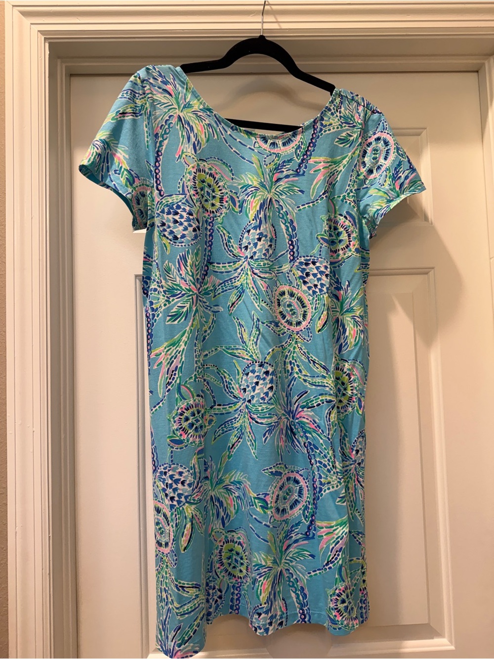 Lilly Pulitzer Aqua & Multicolor Tropical Shift Dress